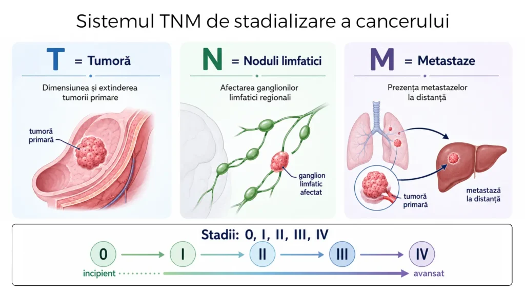 Sistemul TNM de stadializare a cancerului: tumoră, ganglioni limfatici și metastaze