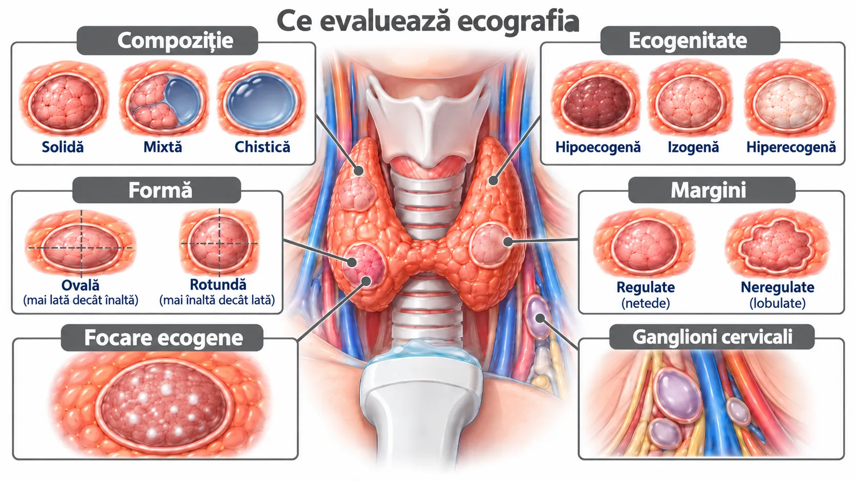 Caracteristici evaluate la ecografia unui nodul tiroidian