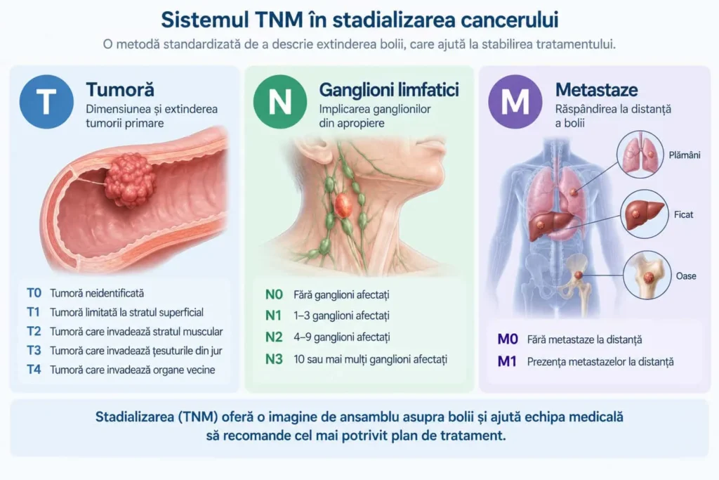 Sistemul TNM folosit la stadializarea după o biopsie pozitivă